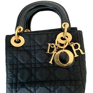Christian Dior Lady Dior Mini Cannage Nylon Hand Tote